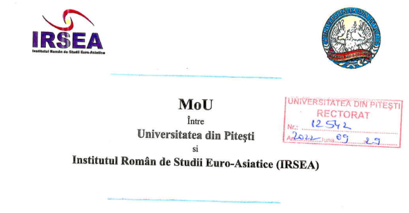 IRSEA Signs Memorandum of Understanding with University of Piteşti, Romania