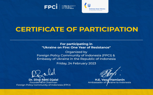 IRSEA Successfully Participates at Public Discussions on Ukraine Organised by the Foreign Policy Community of Indonesia and the Ukrainian Embassy in Indonesia